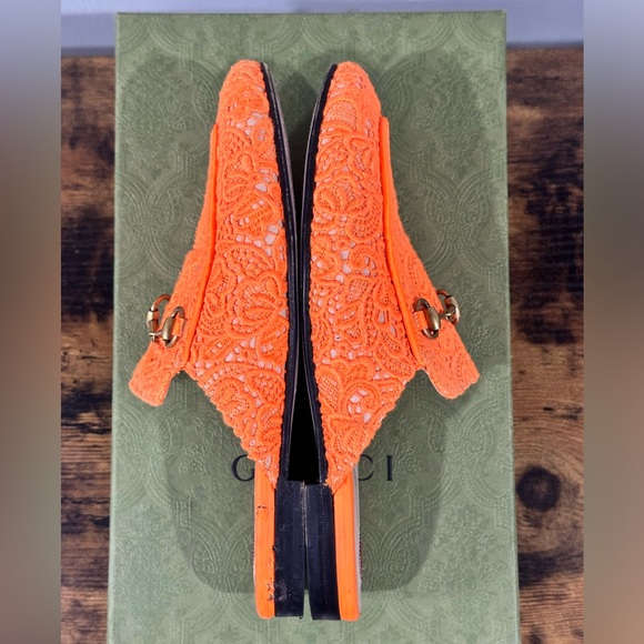 Womens Orange Gucci Slides Size 37 (US 6) - Picture 4 of 6